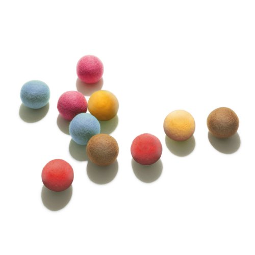 Set de 10 balles de jonglage en feutre multicolores